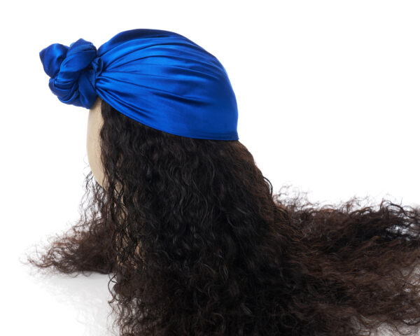 Royal Blue Silk Head Wrap
